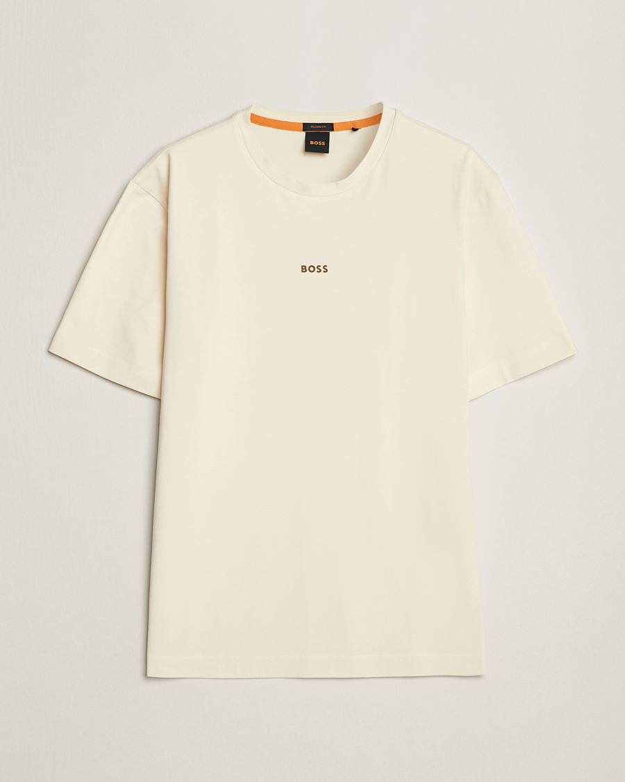Herre | T-Shirts | BOSS ORANGE | Tchup Logo Crew Neck T-Shirt Light Beige