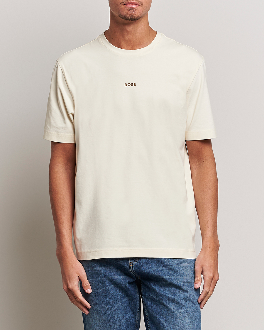 Herre |  | BOSS ORANGE | Tchup Logo Crew Neck T-Shirt Light Beige