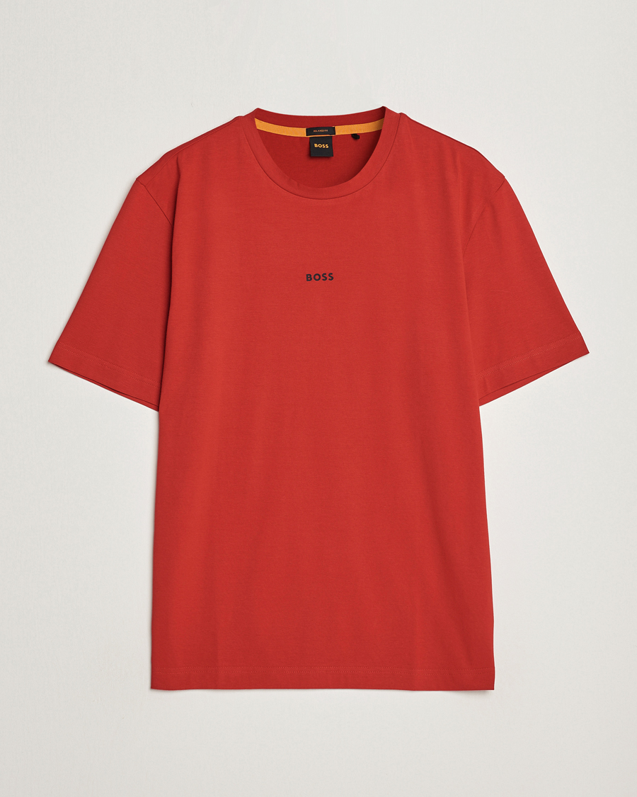 BOSS ORANGE Tchup Red Logo Crew T-Shirt Neck hos Bright