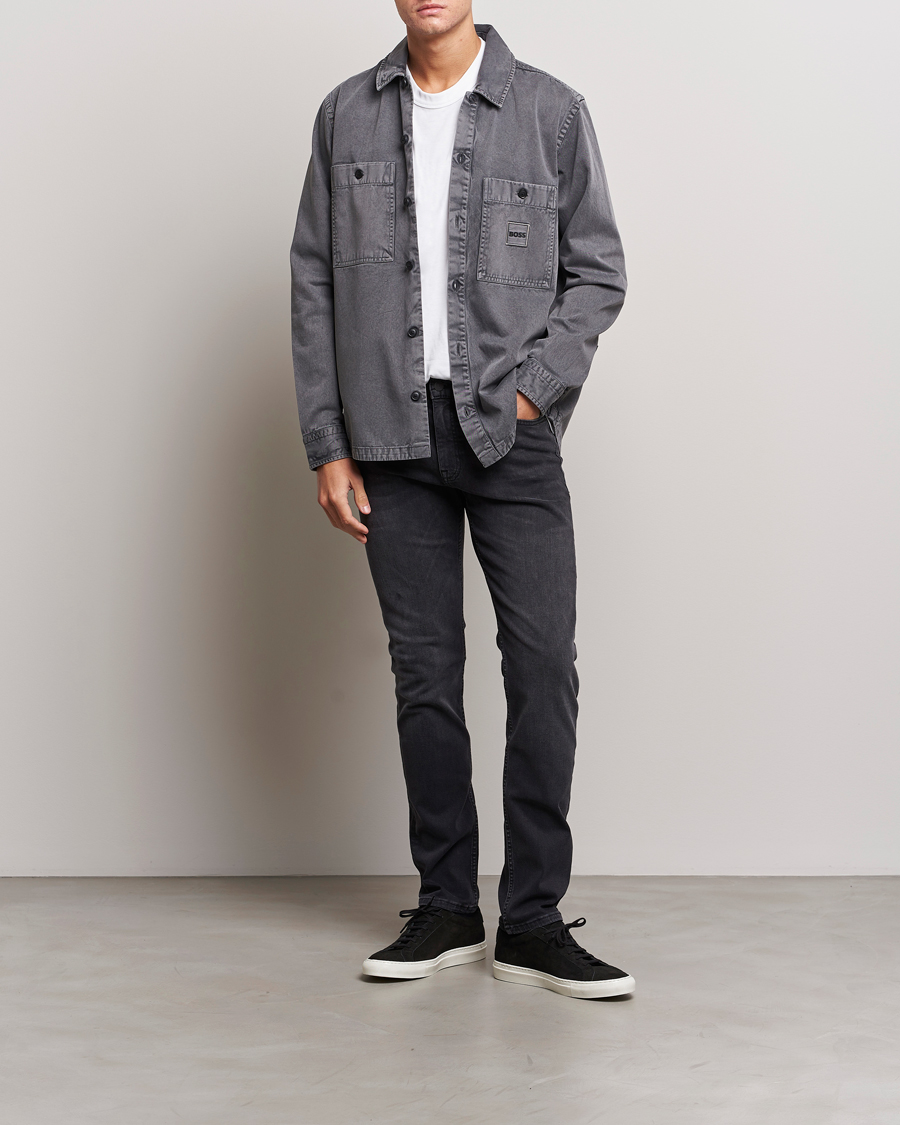 Herre | Skjorter | BOSS ORANGE | Locky Pocket Overshirt Dark Grey