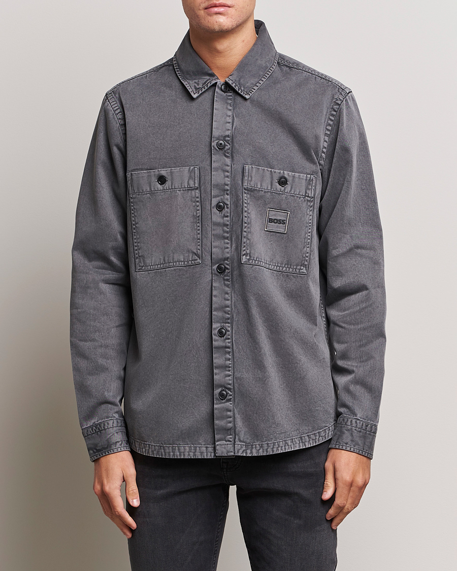 Herre | Skjorter | BOSS ORANGE | Locky Pocket Overshirt Dark Grey