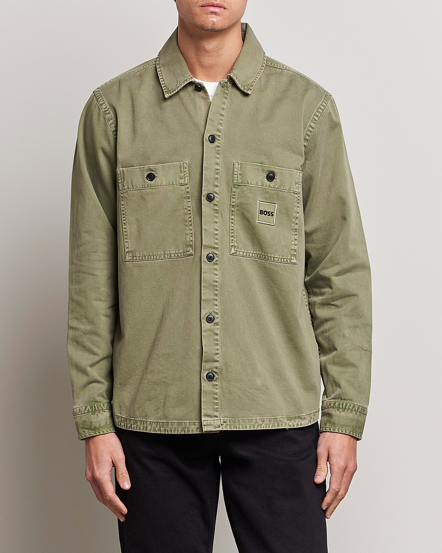 Herre | Skjortejakke | BOSS ORANGE | Locky Pocket Overshirt Pastel Green