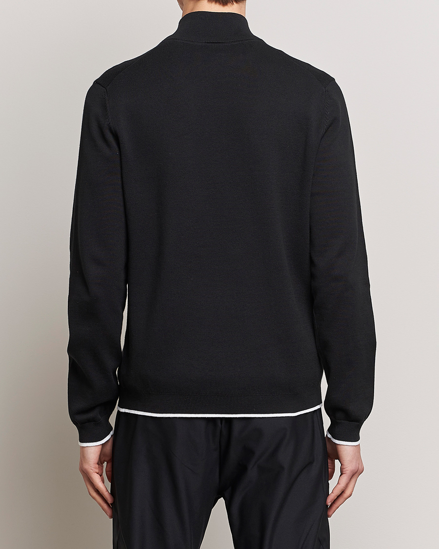 Herre | Gensere | BOSS GREEN | Zallo Knitted Half Zip Sweater Black