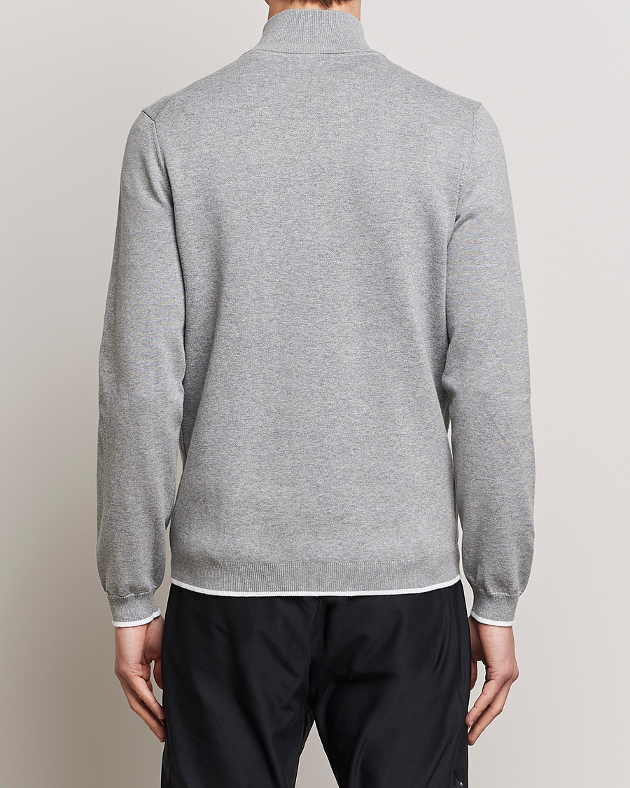 Herre | Gensere | BOSS GREEN | Zallo Knitted Half Zip Sweater Light Grey