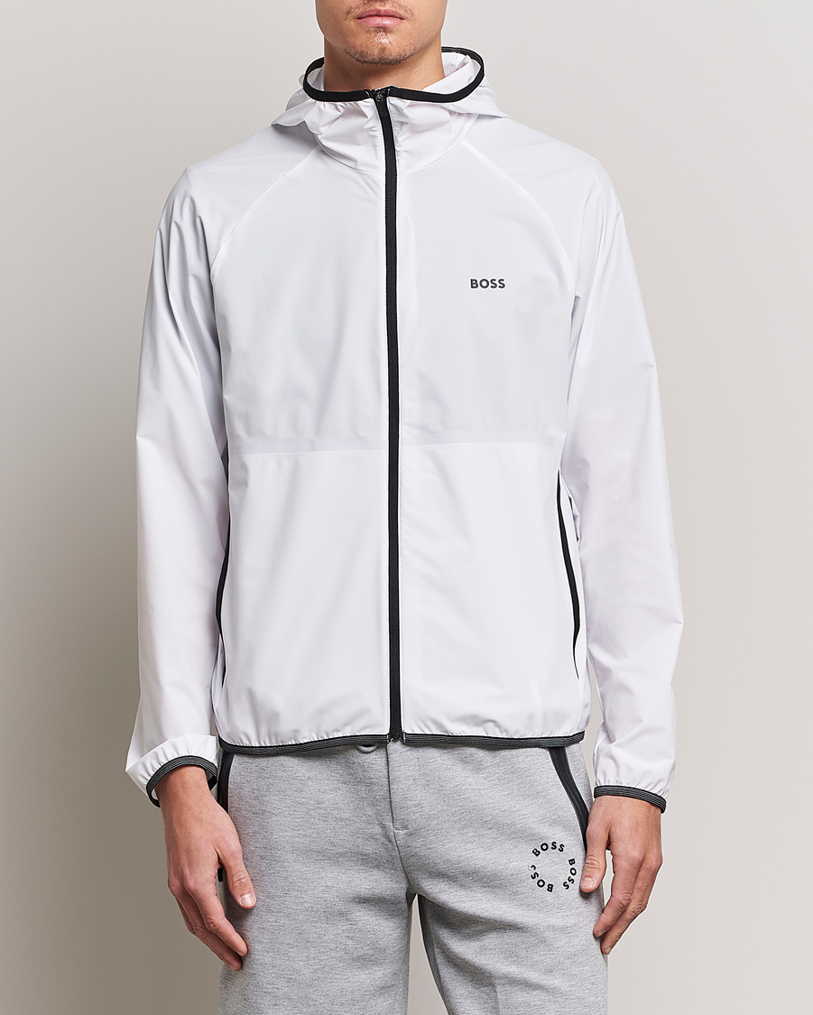 Herre | | BOSS GREEN | Cush Shell Hoodie Jacket White