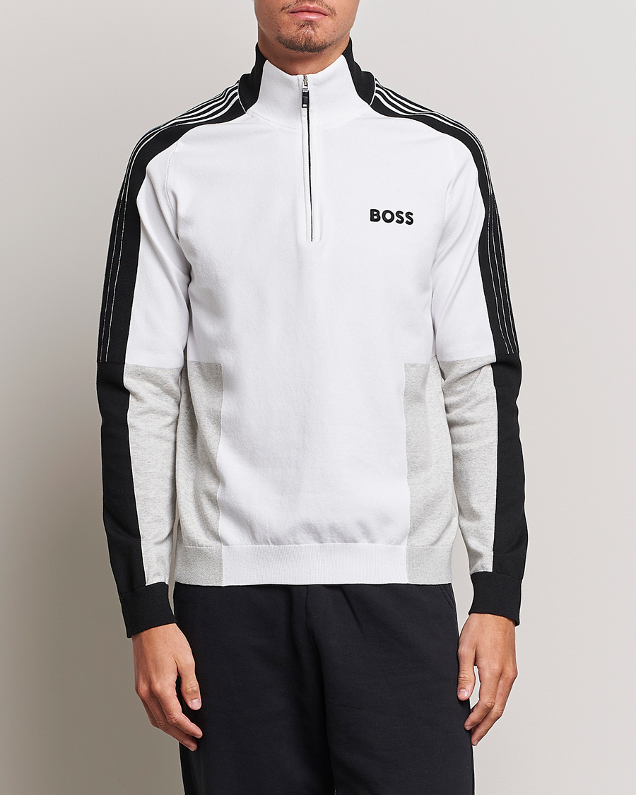 Herre | Gensere | BOSS GREEN | Zolkar Knitted Half Zip White