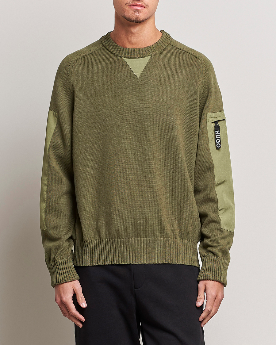 Herre | HUGO | HUGO | Sutil Knitted Sweater Khaki