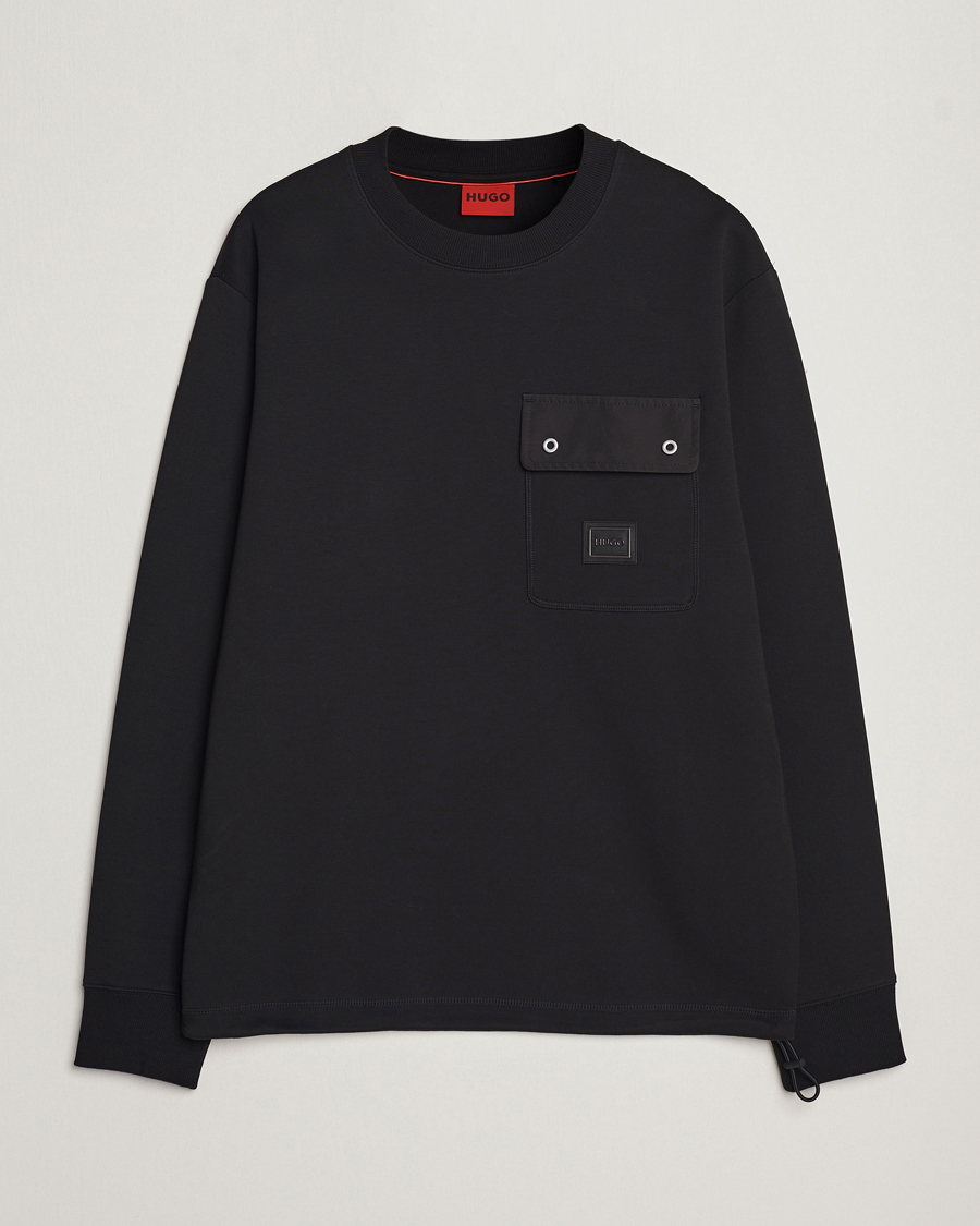 Herre | Gensere | HUGO | Dhaluli Pocket Crew Neck Sweatshirt Black