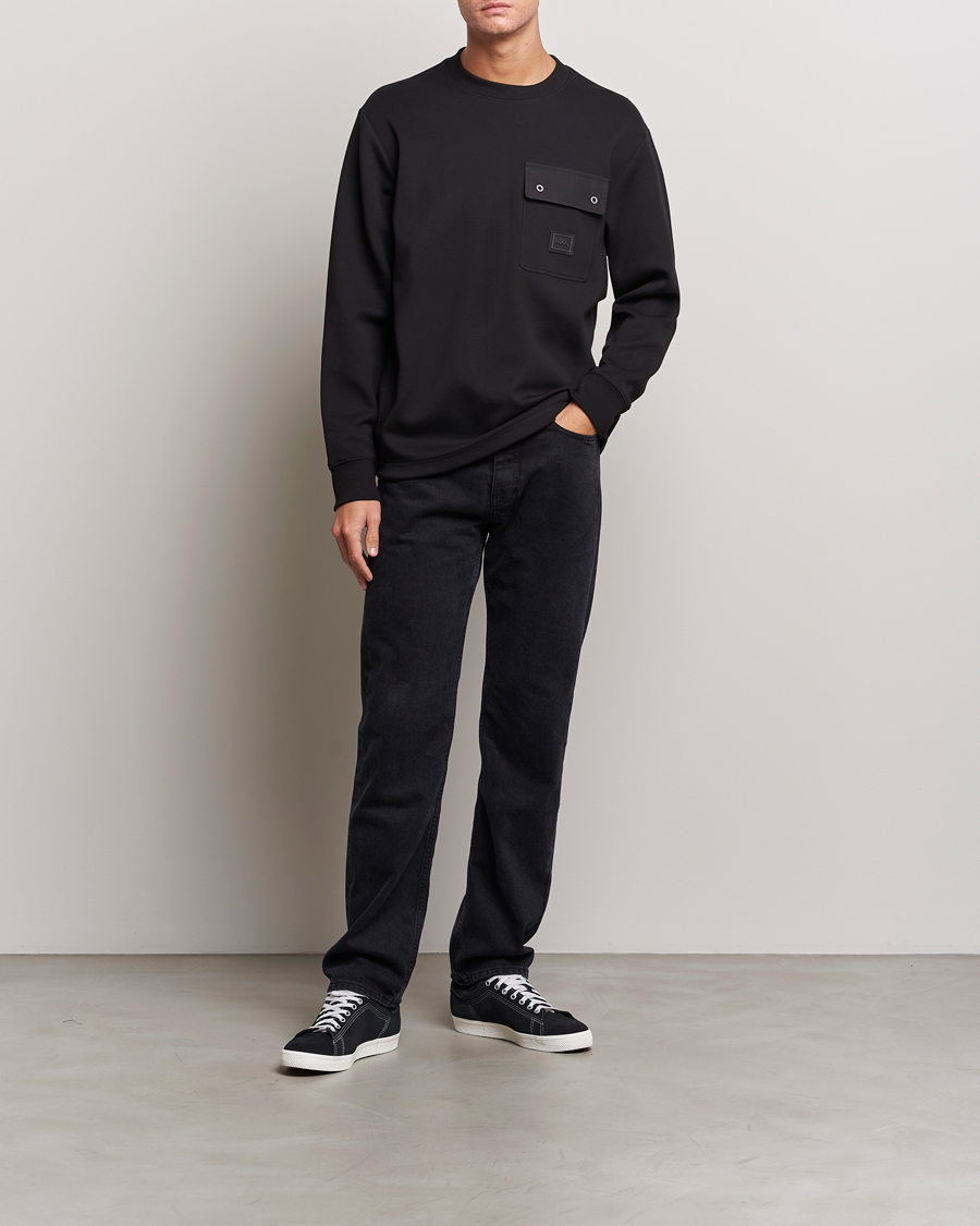 Herre | Gensere | HUGO | Dhaluli Pocket Crew Neck Sweatshirt Black