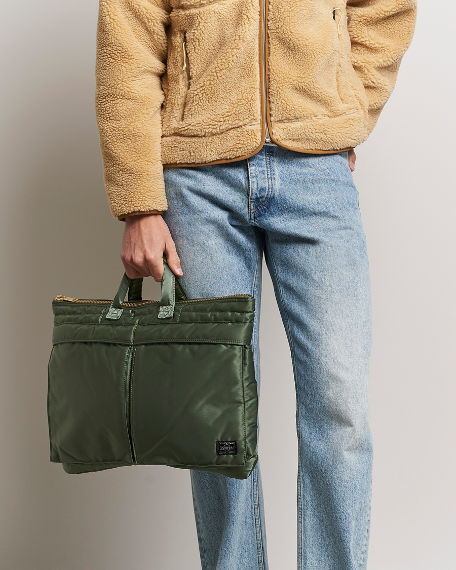 Herre | Japanese Department | Porter-Yoshida & Co. | Tanker Short Helmet Bag Sage Green