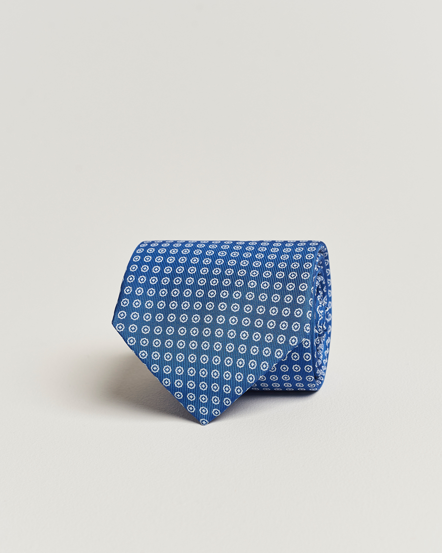Herre | E. Marinella 3-Fold Printed Silk Tie Bluette | E. Marinella | 3-Fold Printed Silk Tie Bluette