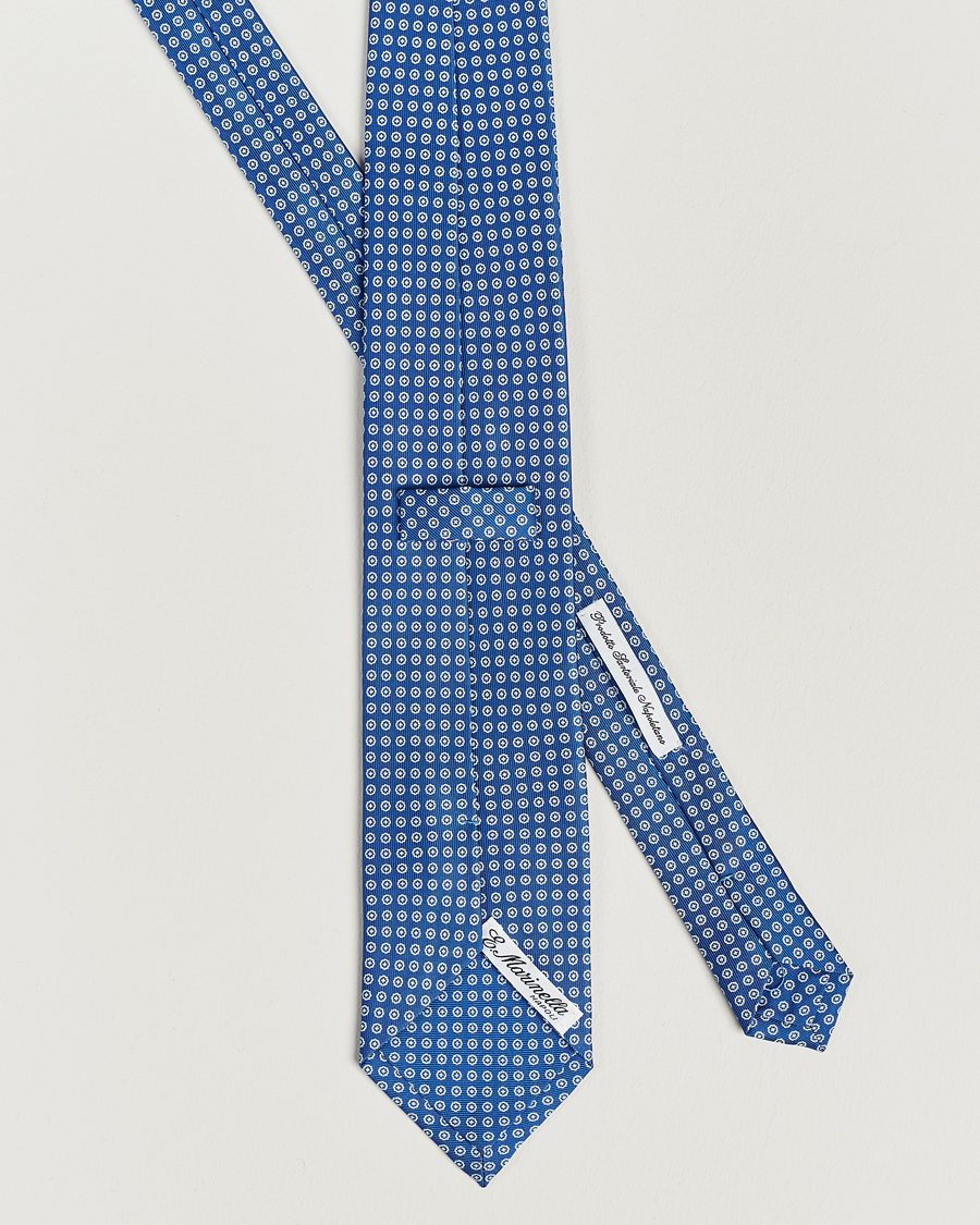 Herre | E. Marinella 3-Fold Printed Silk Tie Bluette | E. Marinella | 3-Fold Printed Silk Tie Bluette