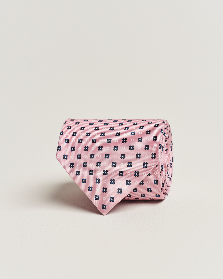 Herre | Slips | E. Marinella | 3-Fold Printed Silk Tie Pink