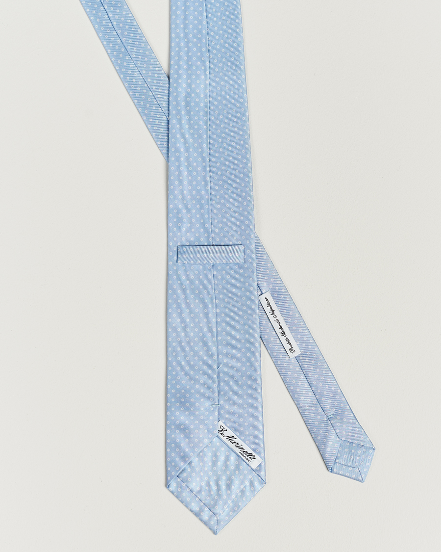 Herre | E. Marinella 3-Fold Printed Silk Tie Sky Blue | E. Marinella | 3-Fold Printed Silk Tie Sky Blue