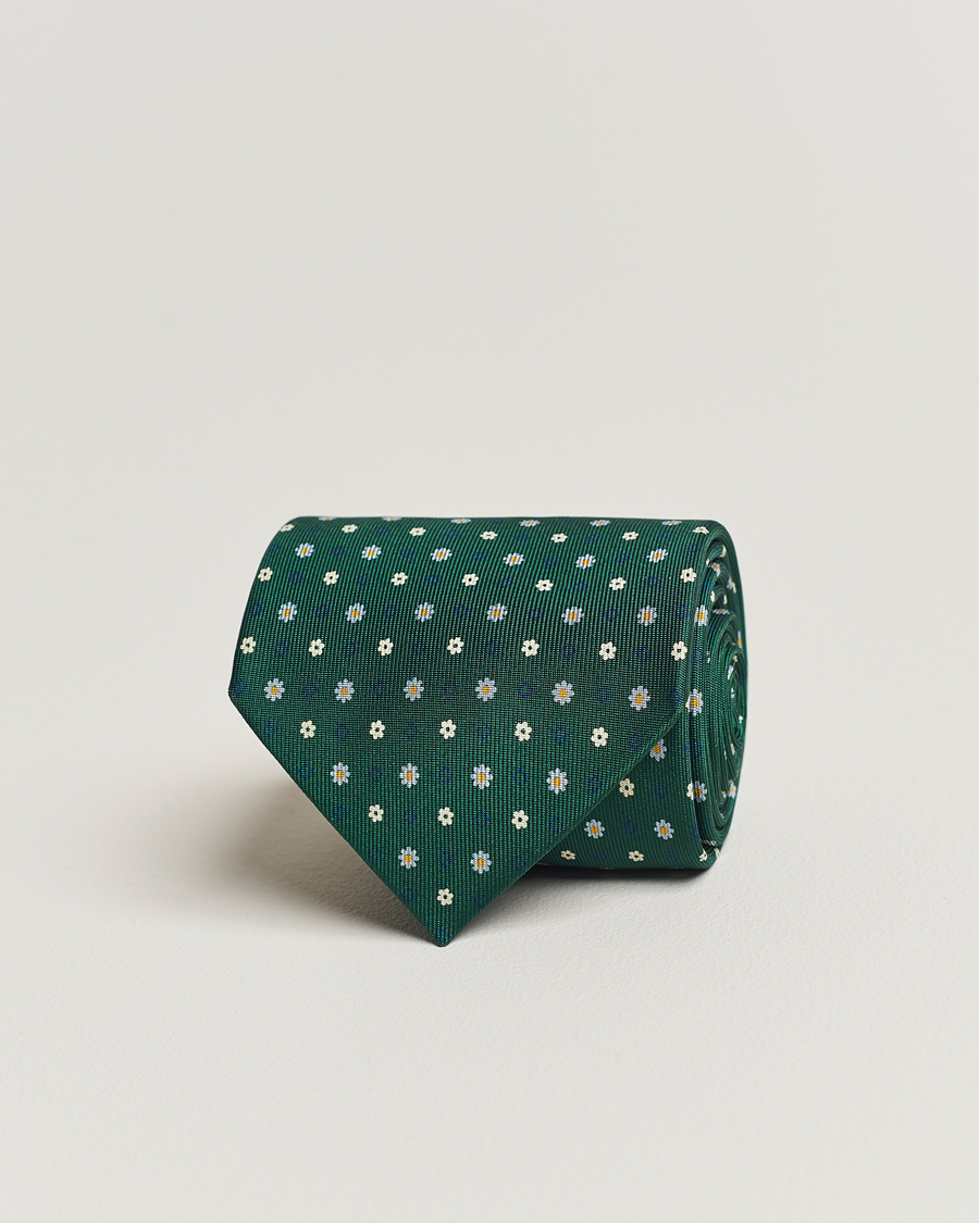 Herre |  | E. Marinella | 3-Fold Printed Silk Tie Racing Green