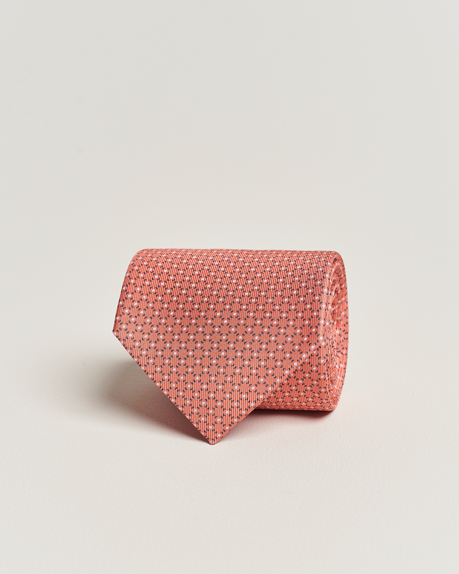 Herre | E. Marinella 3-Fold Printed Silk Tie Orange | E. Marinella | 3-Fold Printed Silk Tie Orange