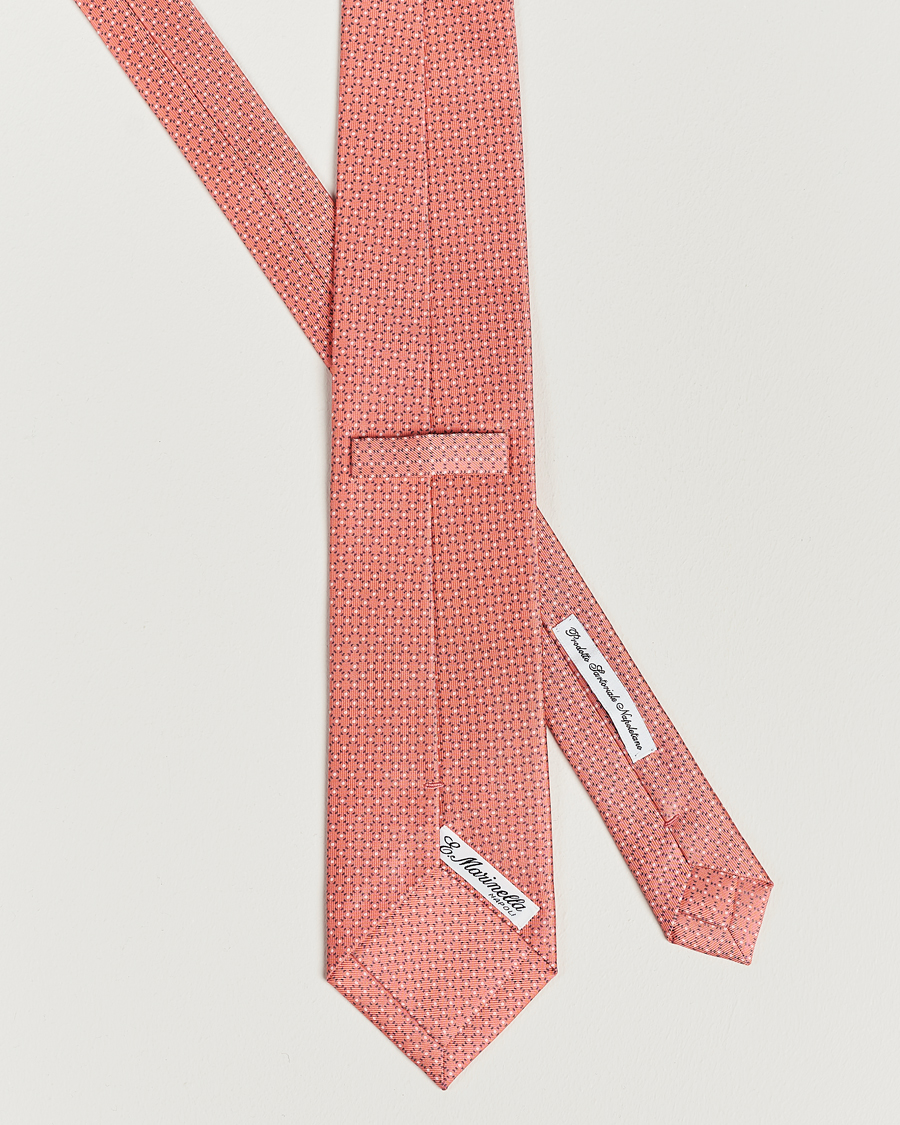 Herre | E. Marinella 3-Fold Printed Silk Tie Orange | E. Marinella | 3-Fold Printed Silk Tie Orange