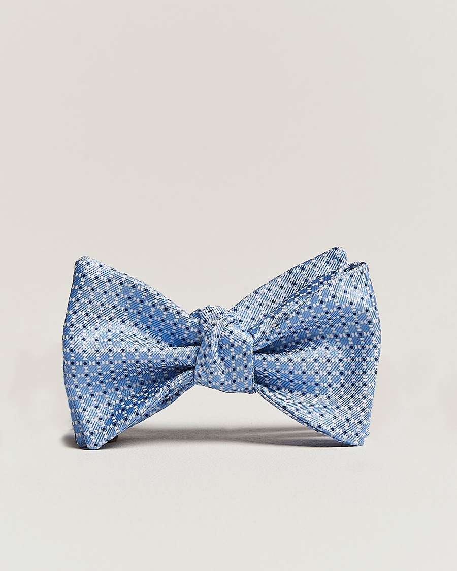 Herre |  | E. Marinella | Printed Silk Bow Tie Light Blue