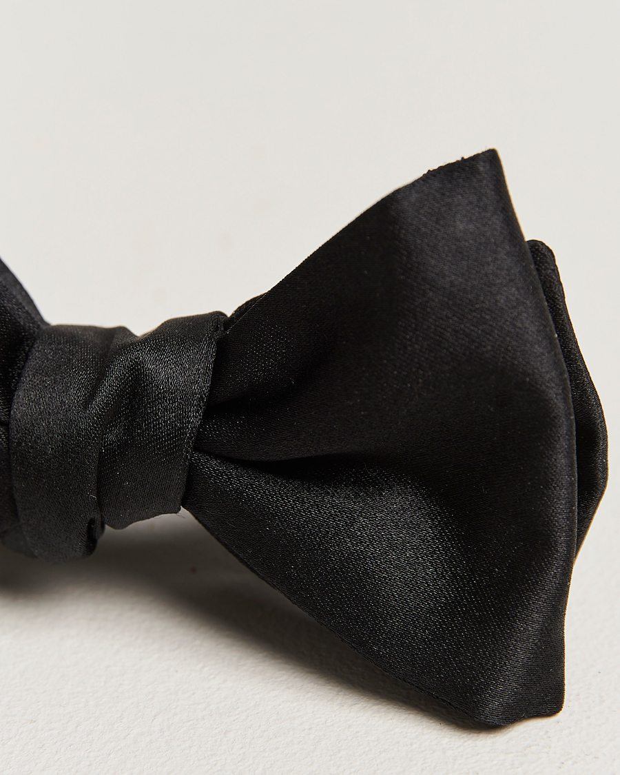 Herre | E. Marinella Silk Bow Tie Black Satin | E. Marinella | Silk Bow Tie Black Satin