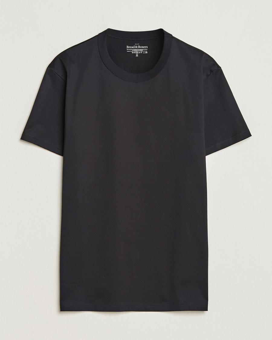 Herre | T-Shirts | Bread & Boxers | Pima Cotton Crew Neck T-Shirt Black