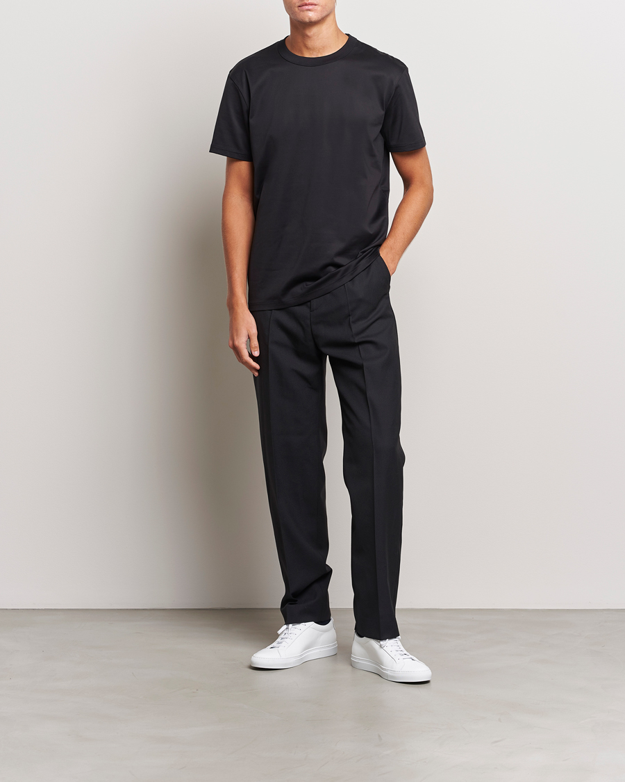 Herre | T-Shirts | Bread & Boxers | Pima Cotton Crew Neck T-Shirt Black