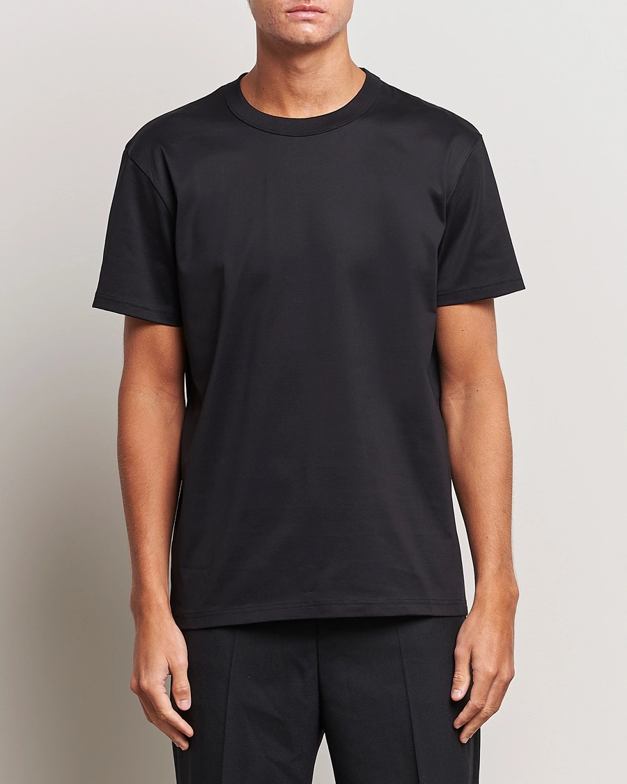Herre | T-Shirts | Bread & Boxers | Pima Cotton Crew Neck T-Shirt Black