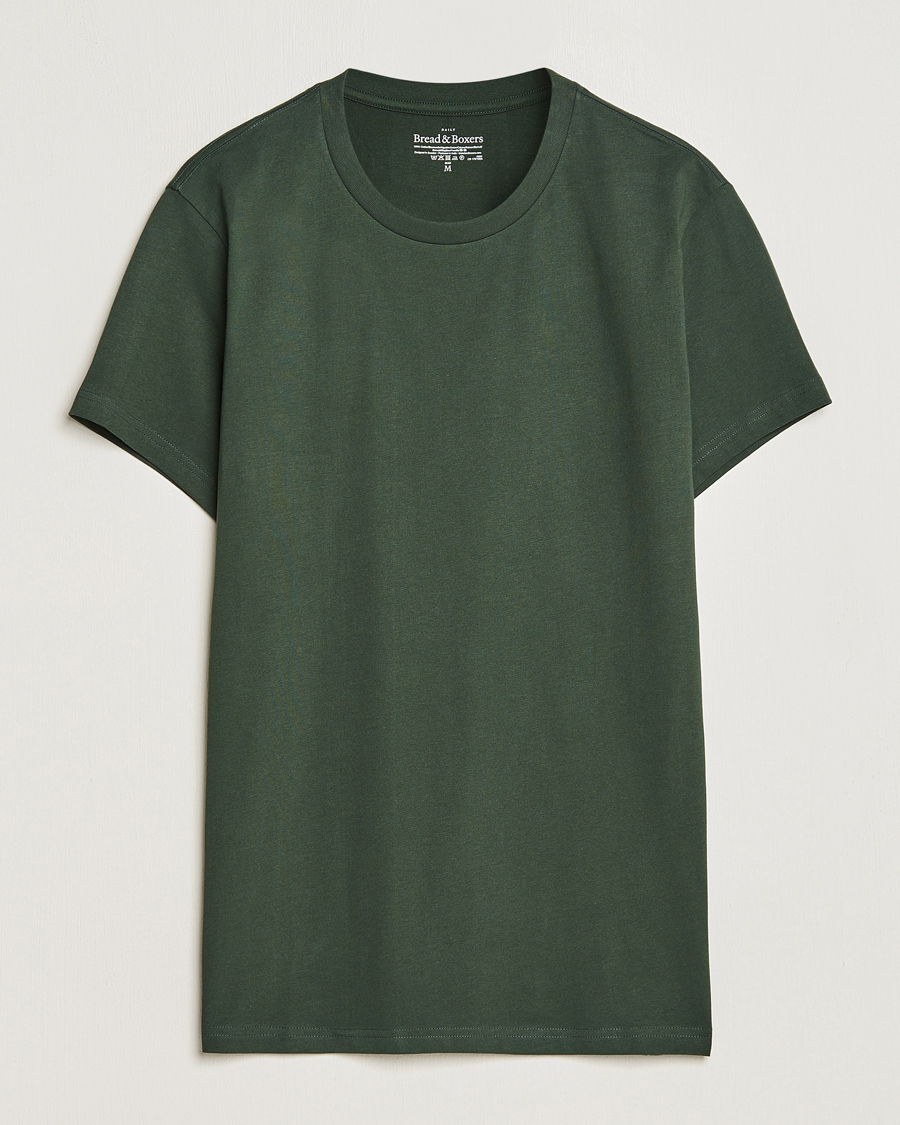 Herre |  | Bread & Boxers | Heavy Cotton Crew Neck T-shirt Forest Green