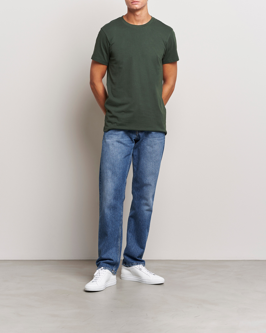 Herre | T-Shirts | Bread & Boxers | Heavy Cotton Crew Neck T-shirt Forest Green