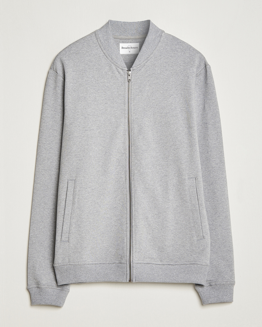 Herre | Gensere | Bread & Boxers | Loungewear Full Zip Sweater Grey Melange