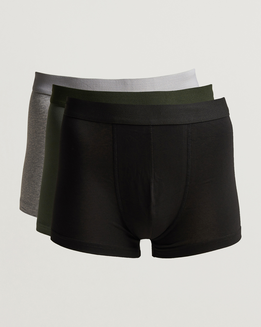 Herre | Undertøy | Bread & Boxers | 3-Pack Boxer Brief Black/Grey/Forest Green