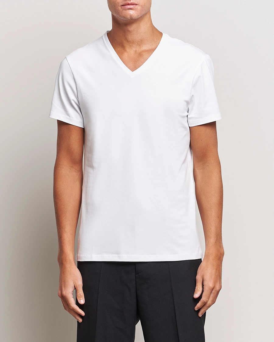 Herre | T-Shirts | Bread & Boxers | 2-Pack V-Neck T-Shirt White