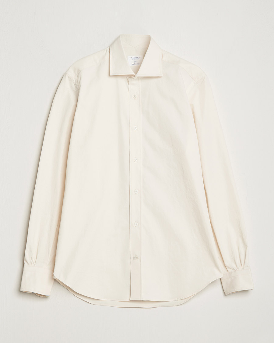 Herre |  | Mazzarelli | Soft Twill Cotton Shirt White