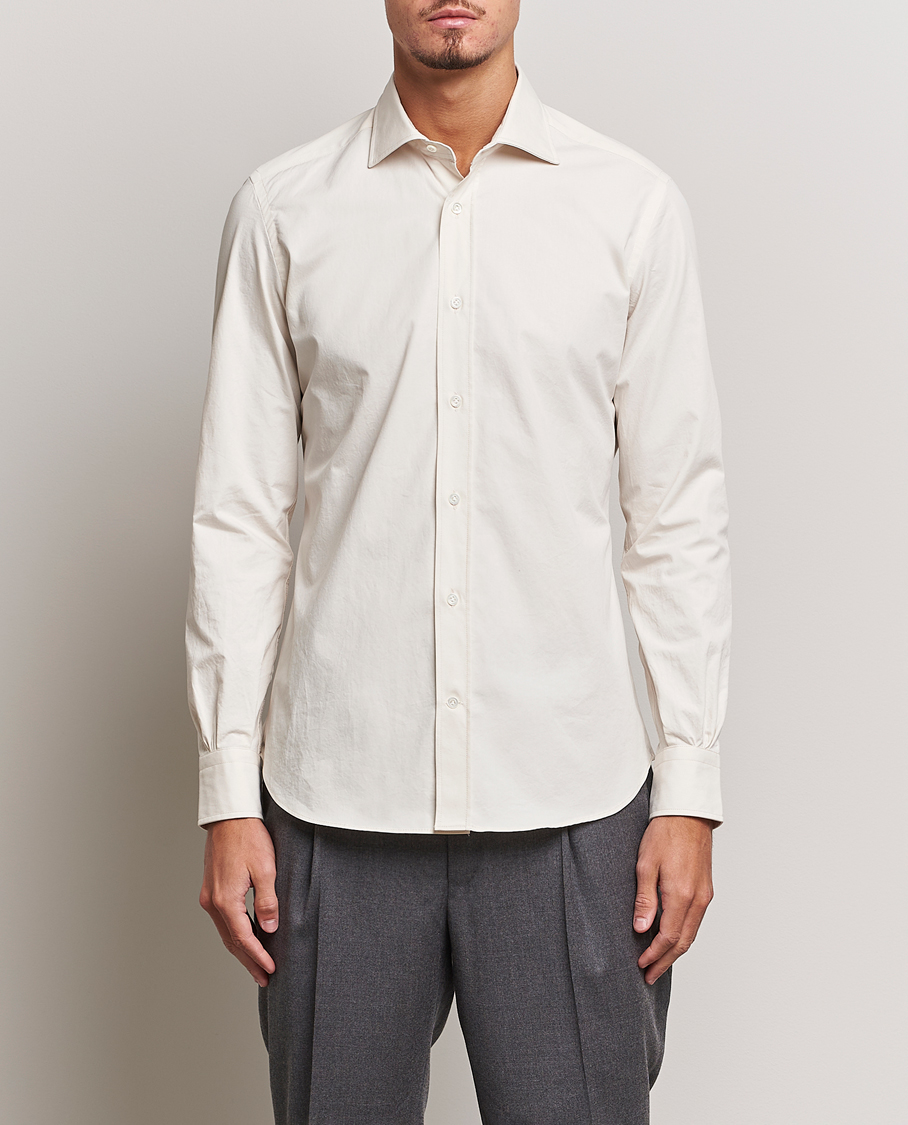 Herre | 40% salg | Mazzarelli | Soft Twill Cotton Shirt White