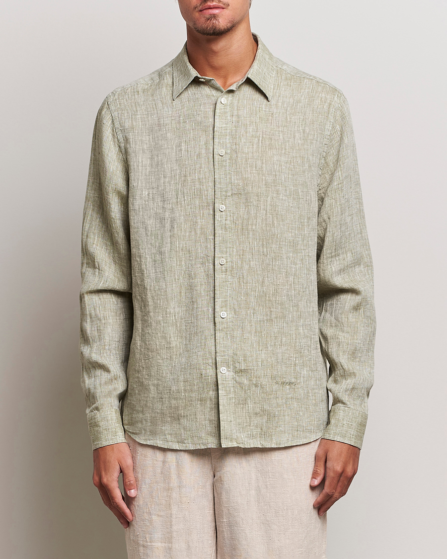 Herre | | J.Lindeberg | Reg Fit Linen Melange Shirt Aloe