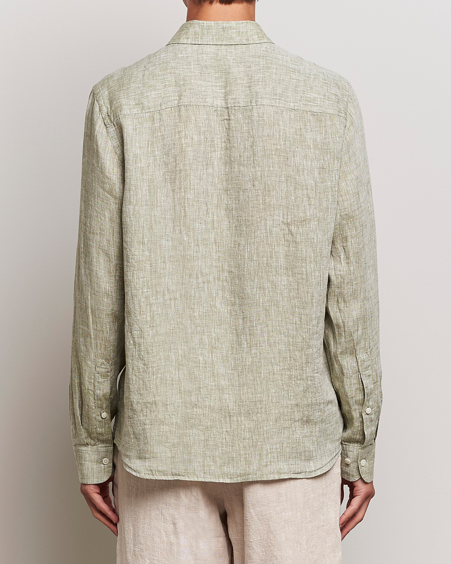 Herre | Skjorter | J.Lindeberg | Reg Fit Linen Melange Shirt Aloe