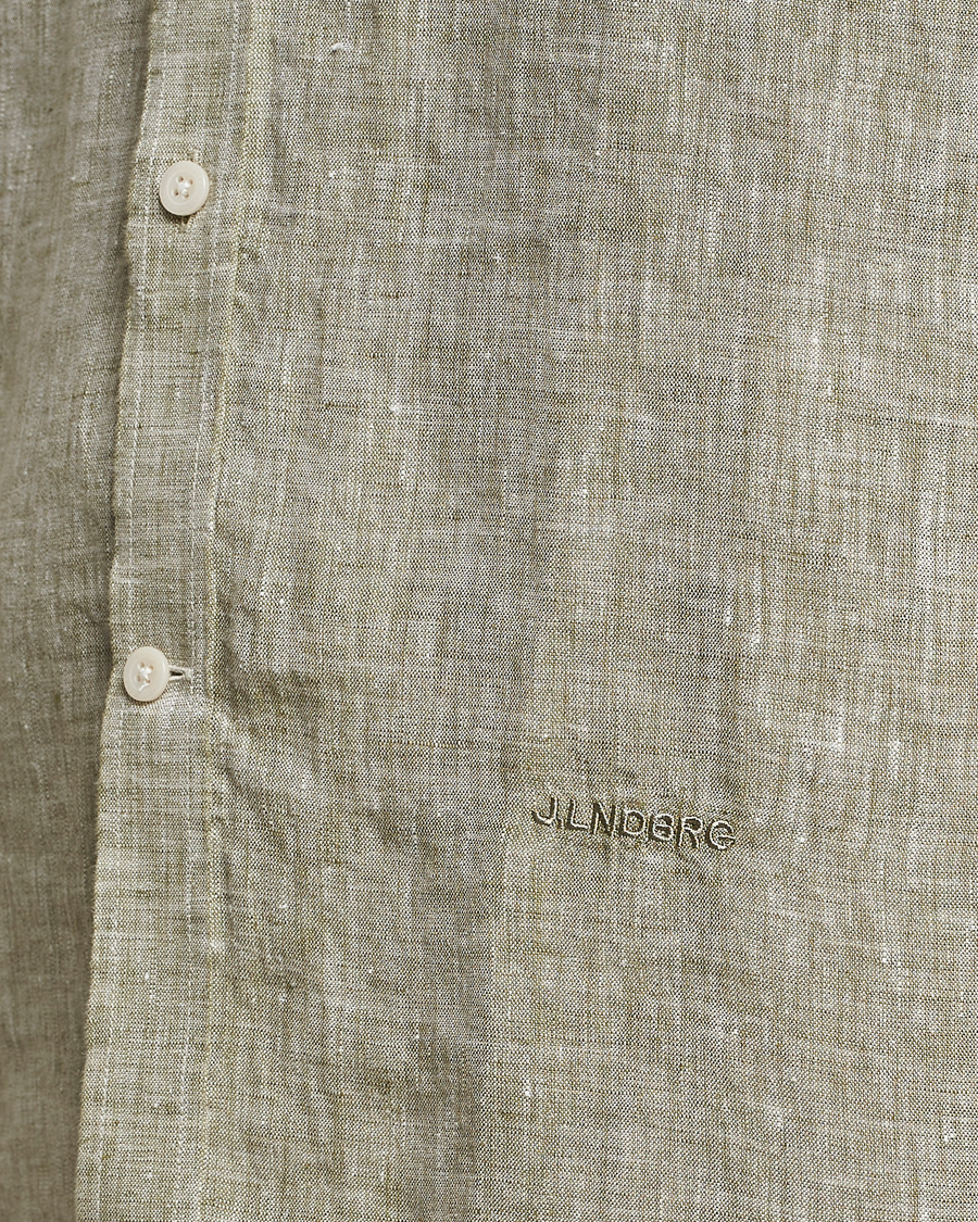 Herre | Skjorter | J.Lindeberg | Reg Fit Linen Melange Shirt Aloe