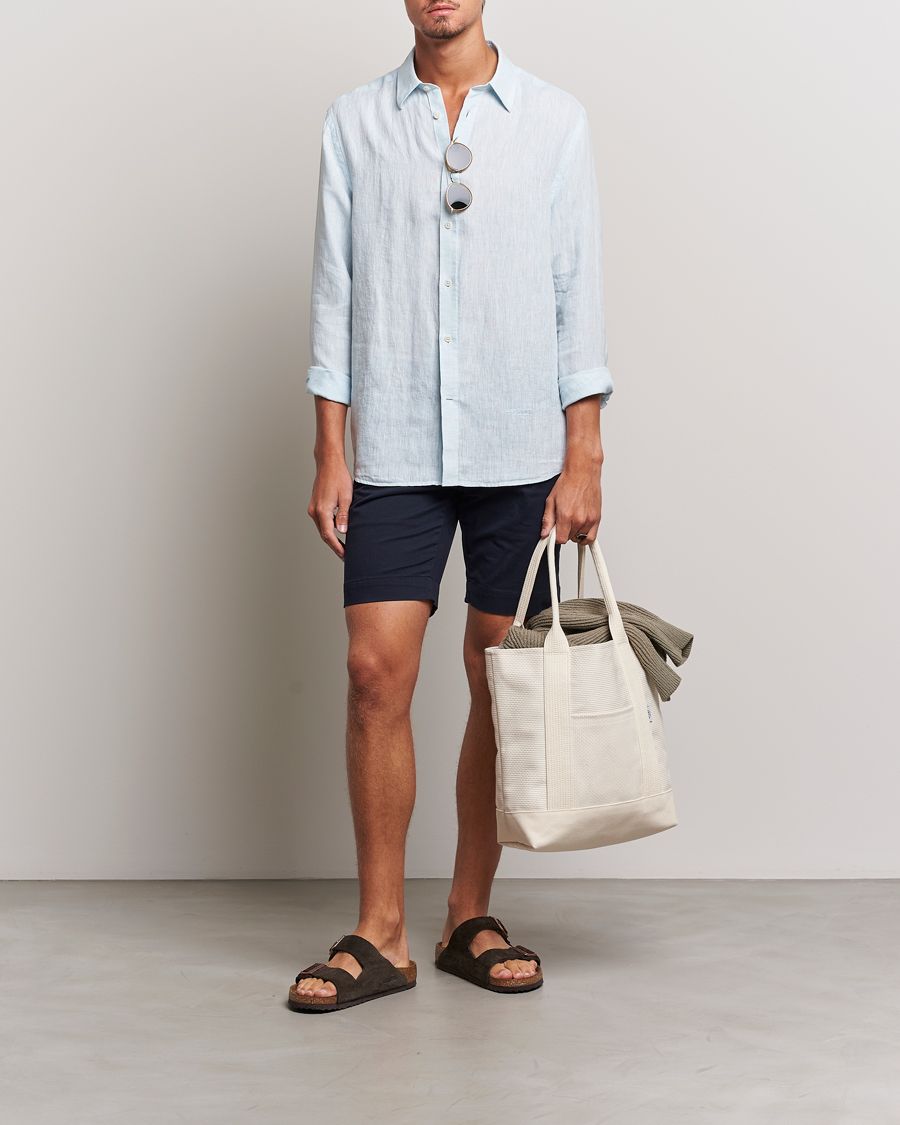 Herre | Skjorter | J.Lindeberg | Reg Fit Linen Melange Shirt Dream Blue