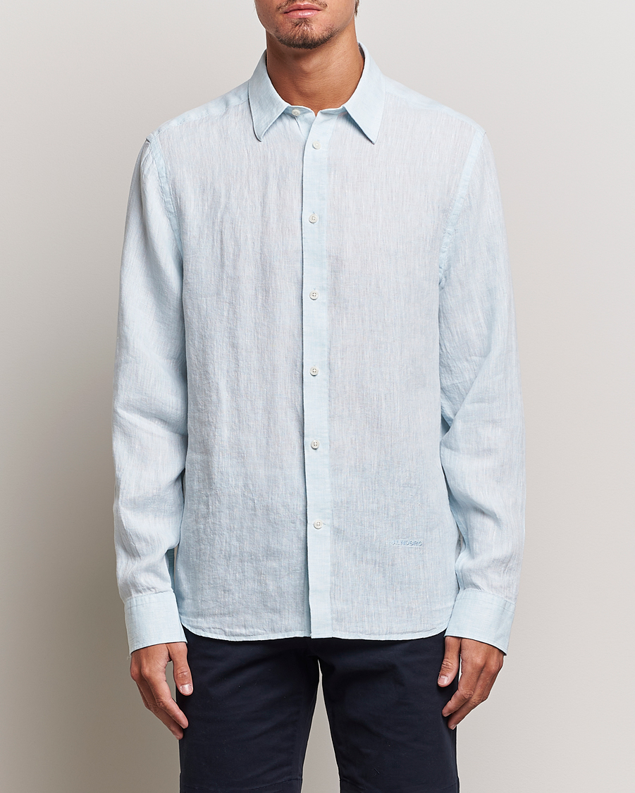Herre | | J.Lindeberg | Reg Fit Linen Melange Shirt Dream Blue