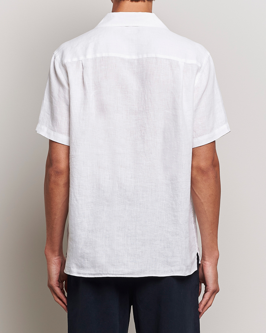 Herre | Skjorter | J.Lindeberg | Reg Fit Linen Melange Short Sleeve Shirt White