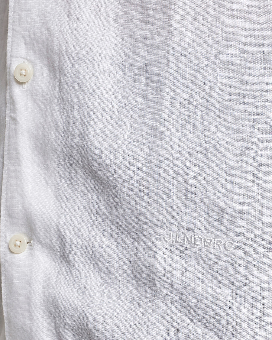 Herre | Skjorter | J.Lindeberg | Reg Fit Linen Melange Short Sleeve Shirt White