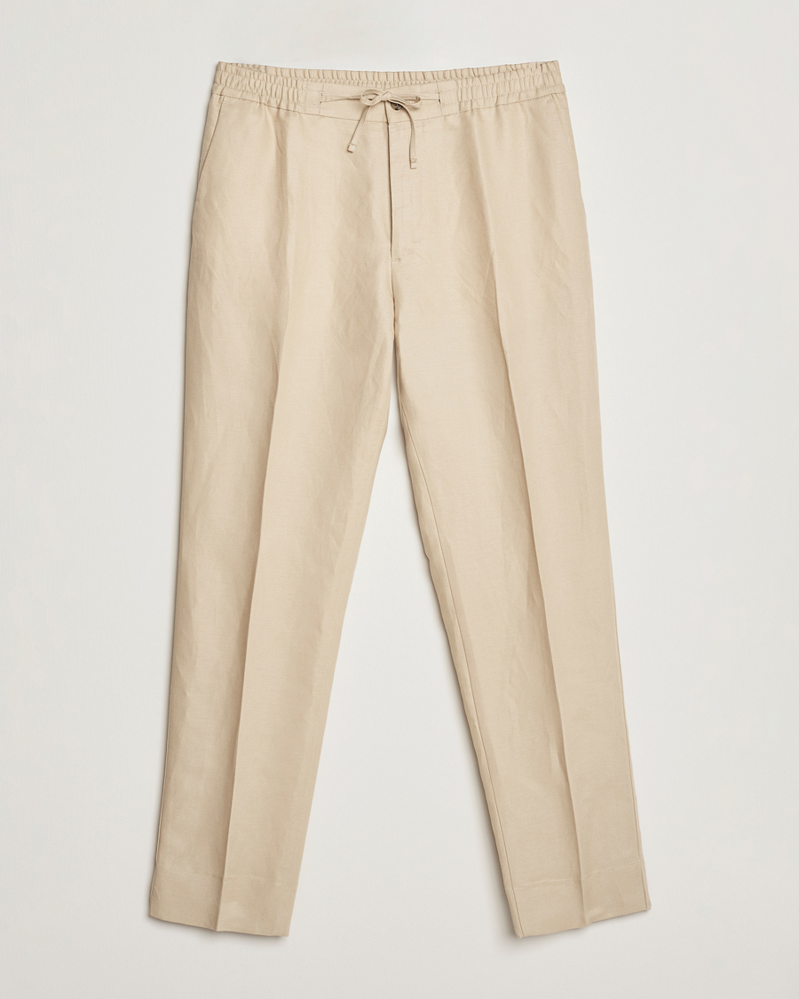 Herre | Bukser | J.Lindeberg | Baron Tencel/Linen Trousers Safari Beige