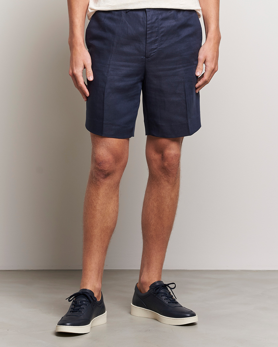 Herre | 50% salg | J.Lindeberg | Baron Tencel/Linen Shorts Navy