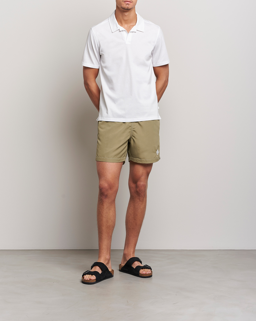 Herre | Pikéer | J.Lindeberg | Asher Open Collar Polo Shirt White