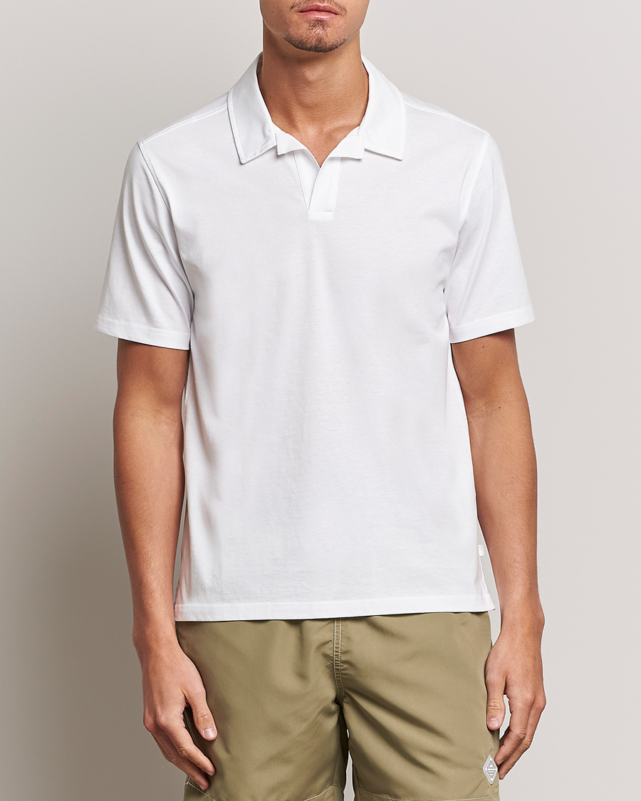 Herre | Pikéer | J.Lindeberg | Asher Open Collar Polo Shirt White