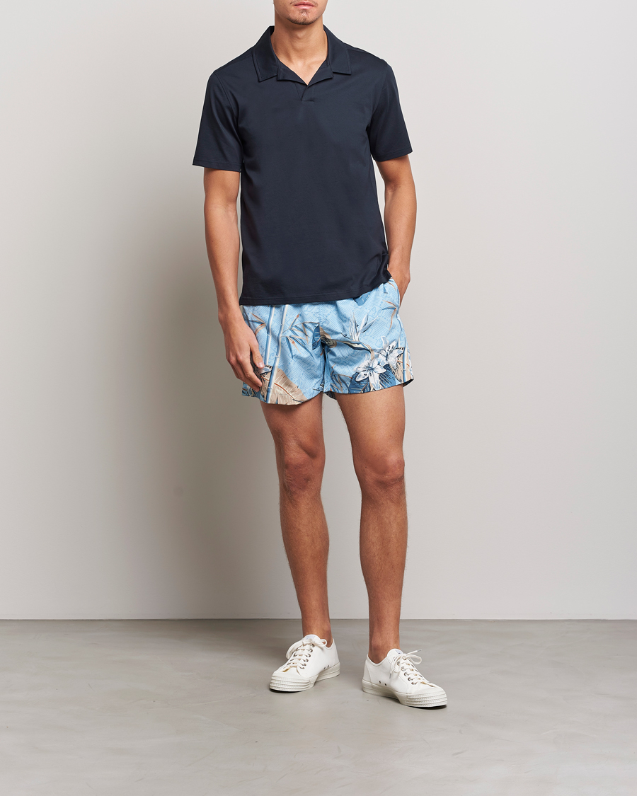 Herre | Pikéer | J.Lindeberg | Asher Open Collar Polo Shirt Navy