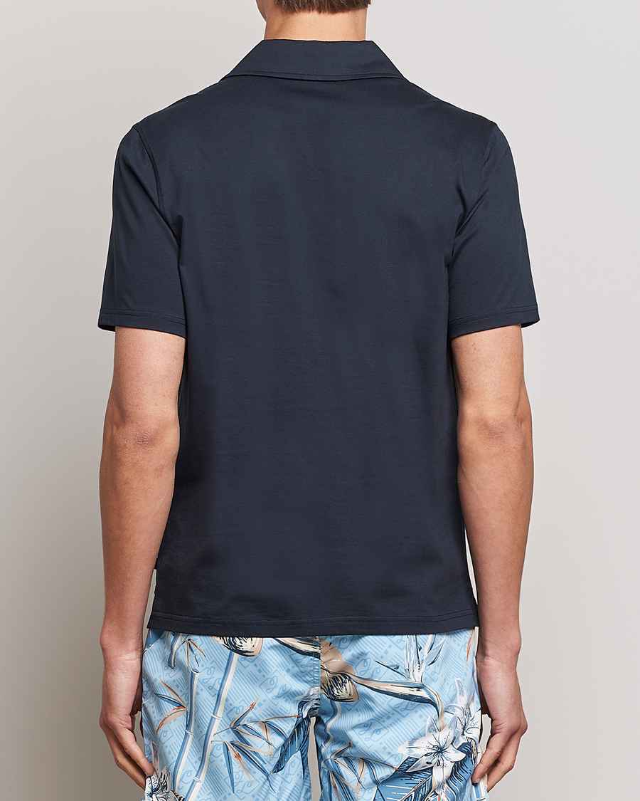 Herre | Pikéer | J.Lindeberg | Asher Open Collar Polo Shirt Navy