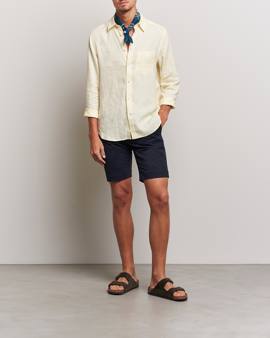 Herre | Skjorter | J.Lindeberg | Clean Linen Slim Shirt Pear Sorbet