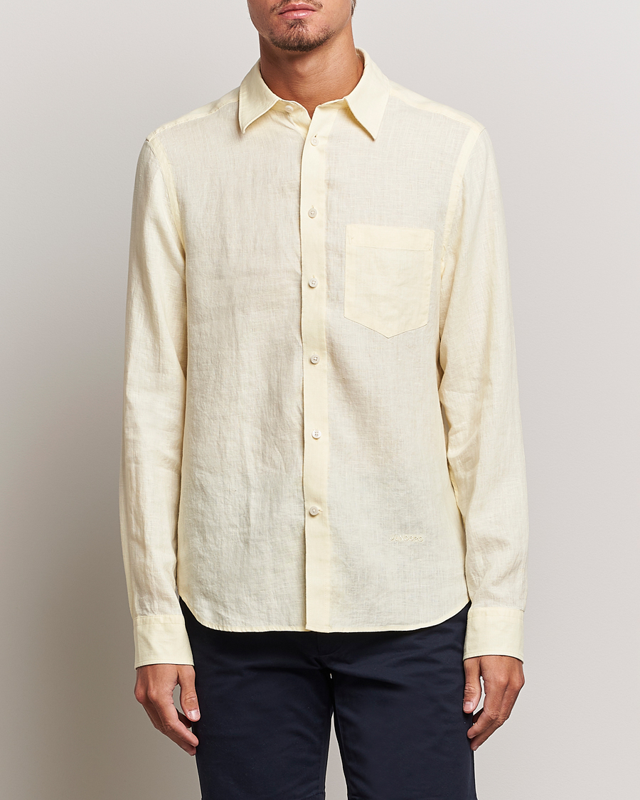 Herre | Linskjorter | J.Lindeberg | Clean Linen Slim Shirt Pear Sorbet