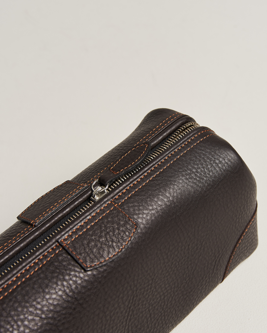 Herre | Vesker | F. Hammann | Large Washbag Dark Brown
