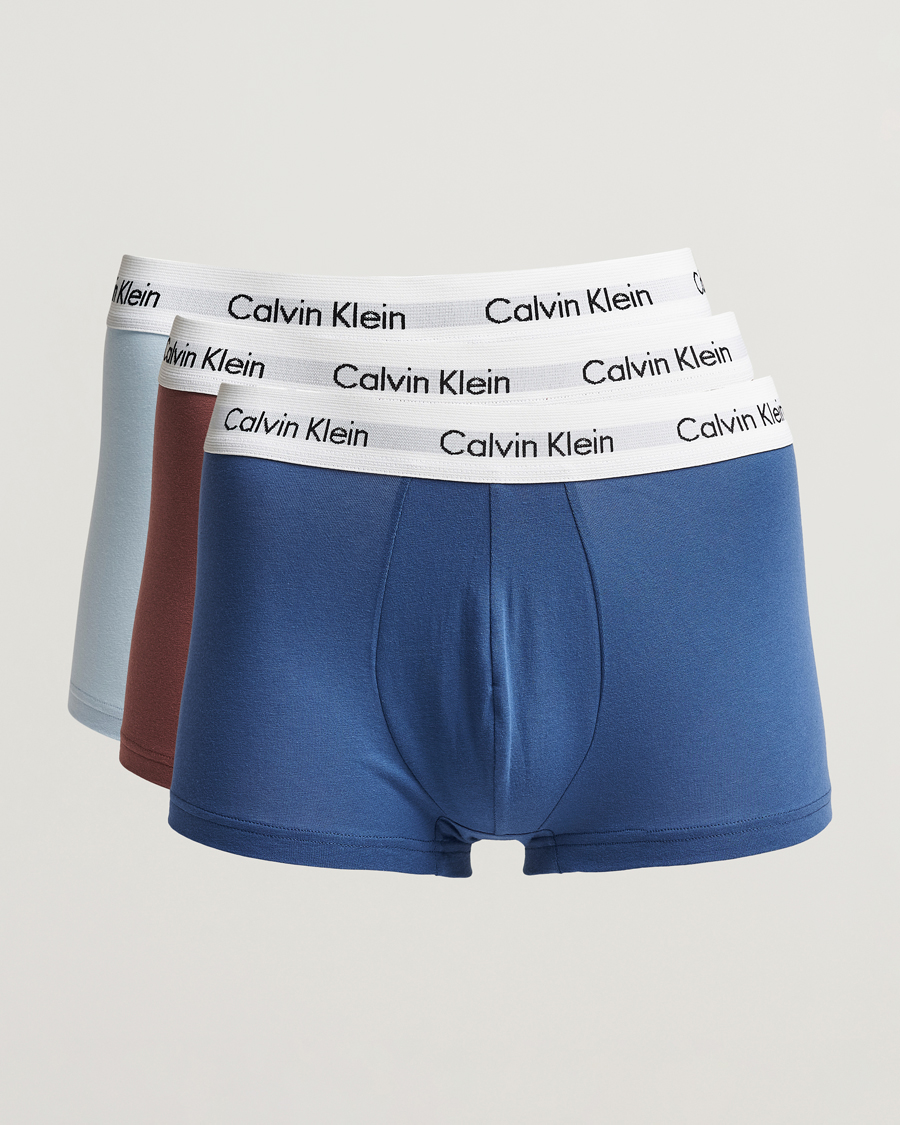 Herre | Undertøy | Calvin Klein | Cotton Stretch 3-Pack Low Rise Trunk Red/Sky/Blue